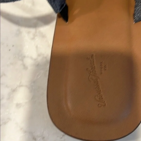 Women’s Black Leather Sandals Adjustable Strap Size 8 1/2 - Picture 3 of 5